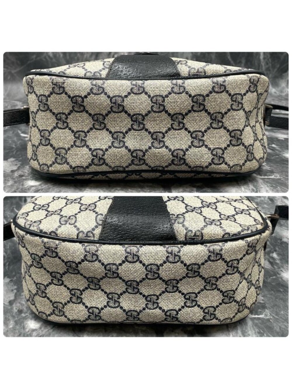 Gucci GG Sherry Line Shoulder Bag Navy Logo - Picture 8 of 10